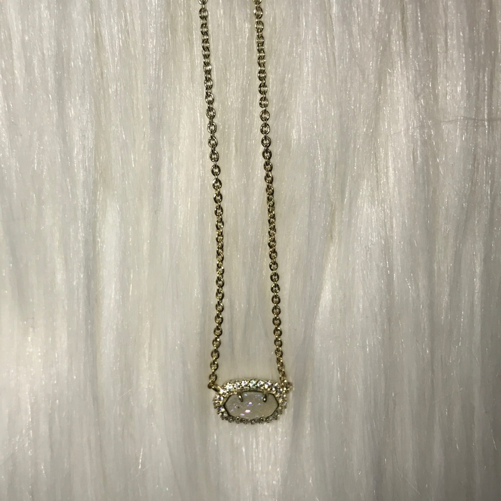 Chelsea Gold Pendant Necklace In Iridescent Drusy